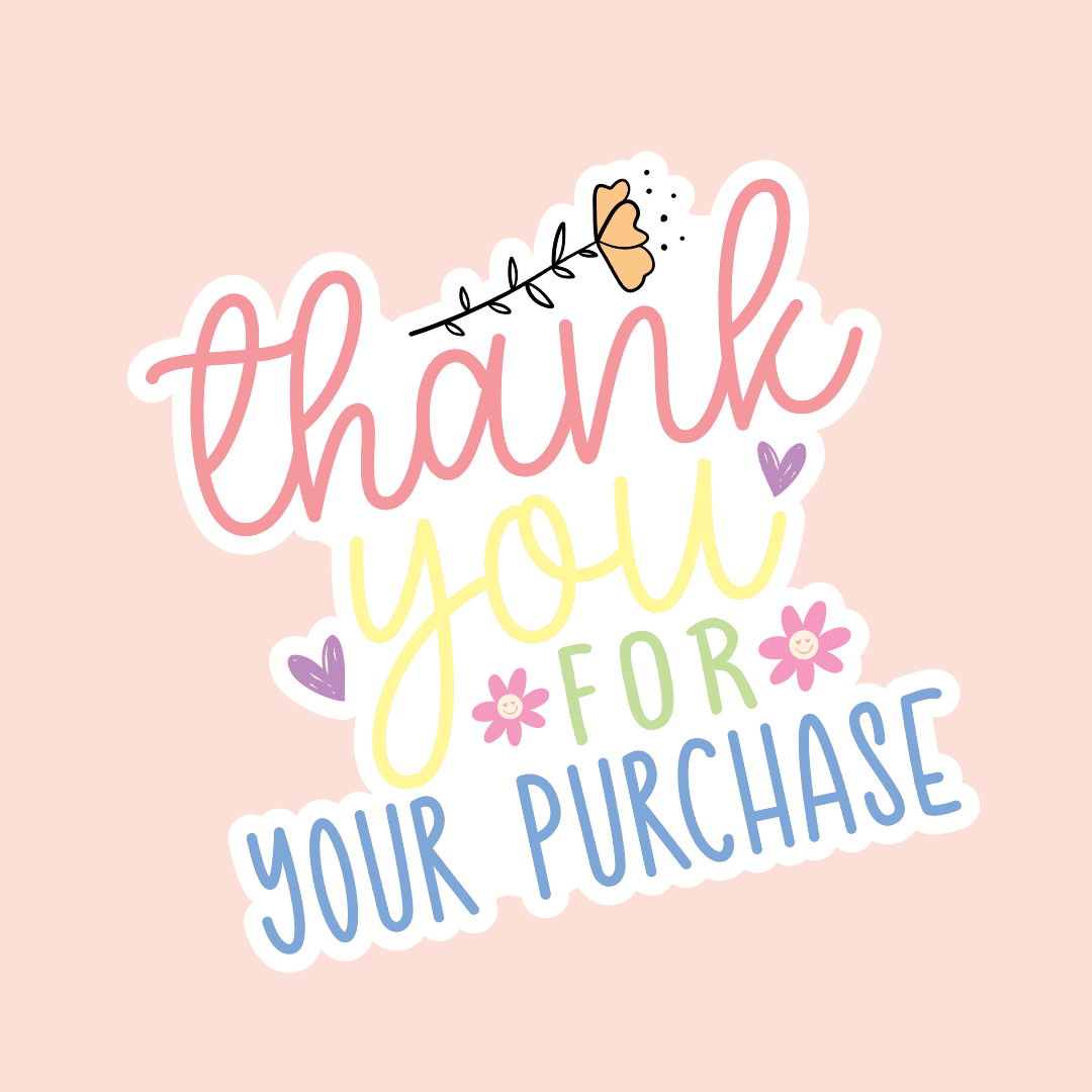 Die cut sticker - Thank you purchase (pastel)