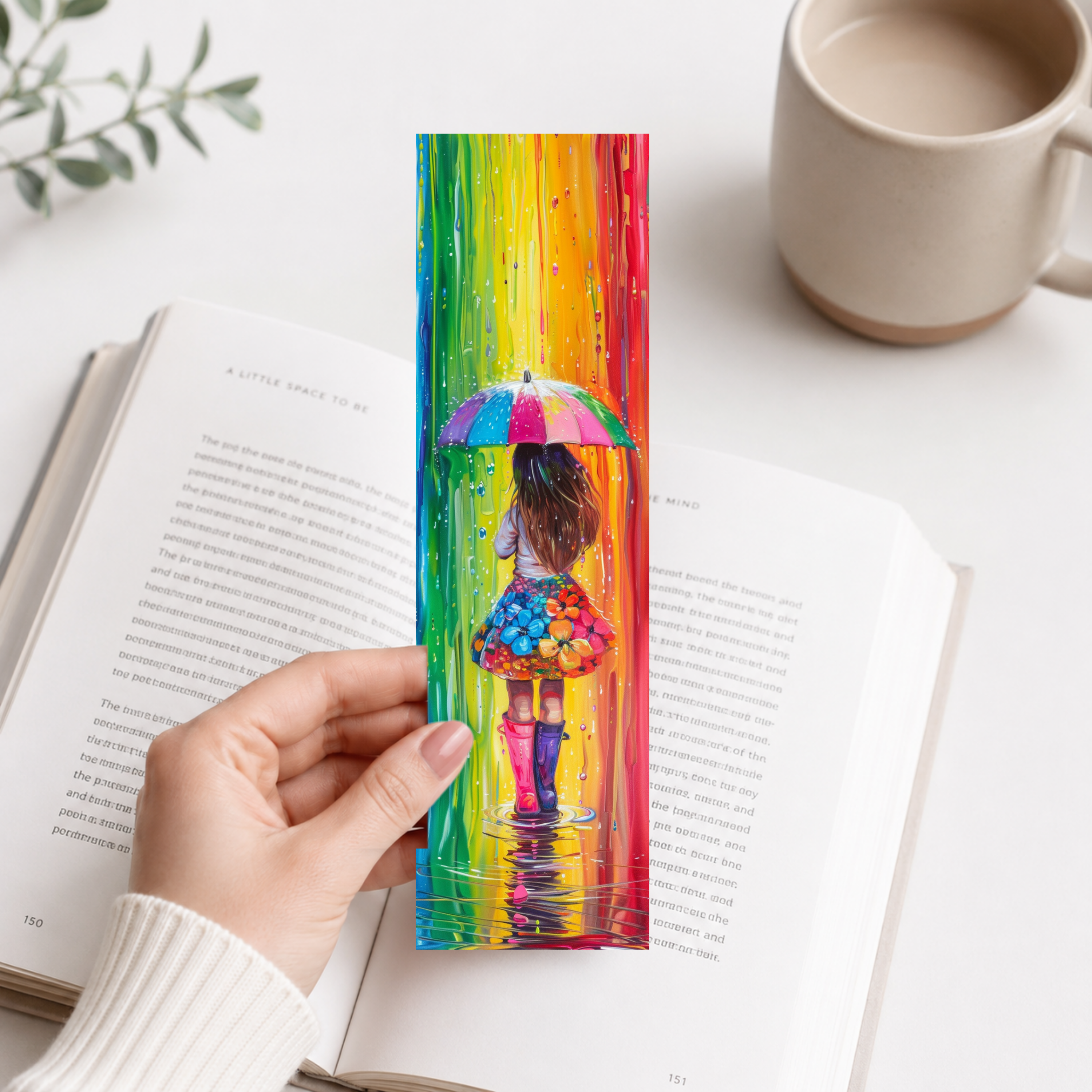 Girl in Rain Bookmark