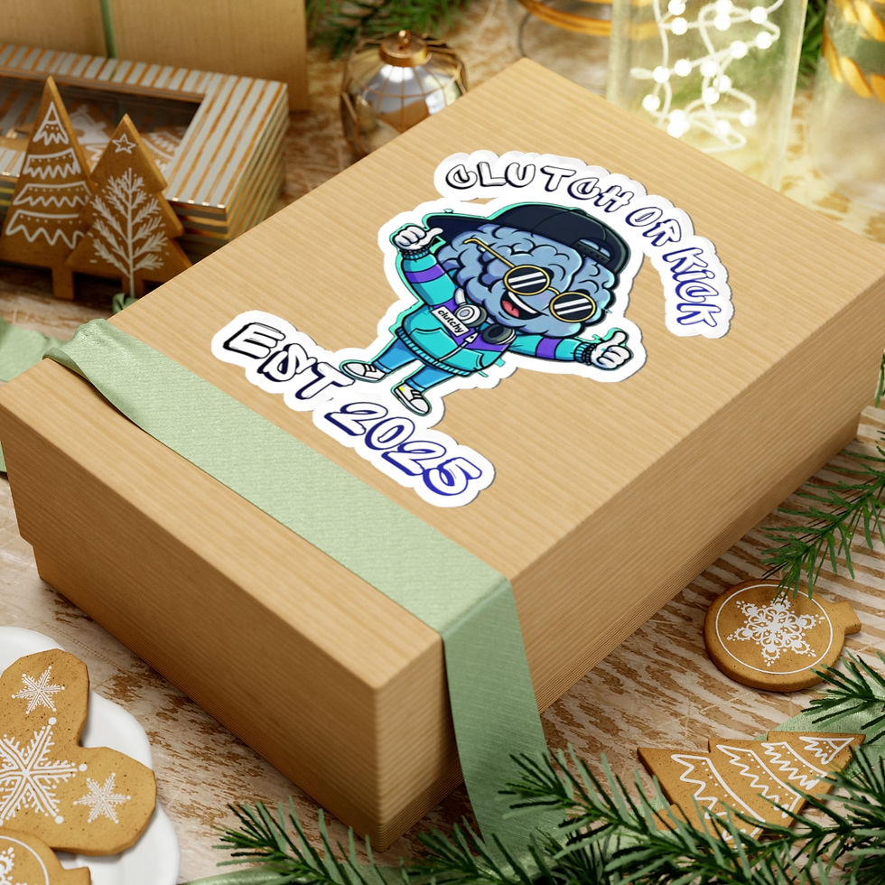 Thumbnail: Kiss-Cut Sticker — “Clutch or Kick” Cool Brain Mascot (EST 2025)