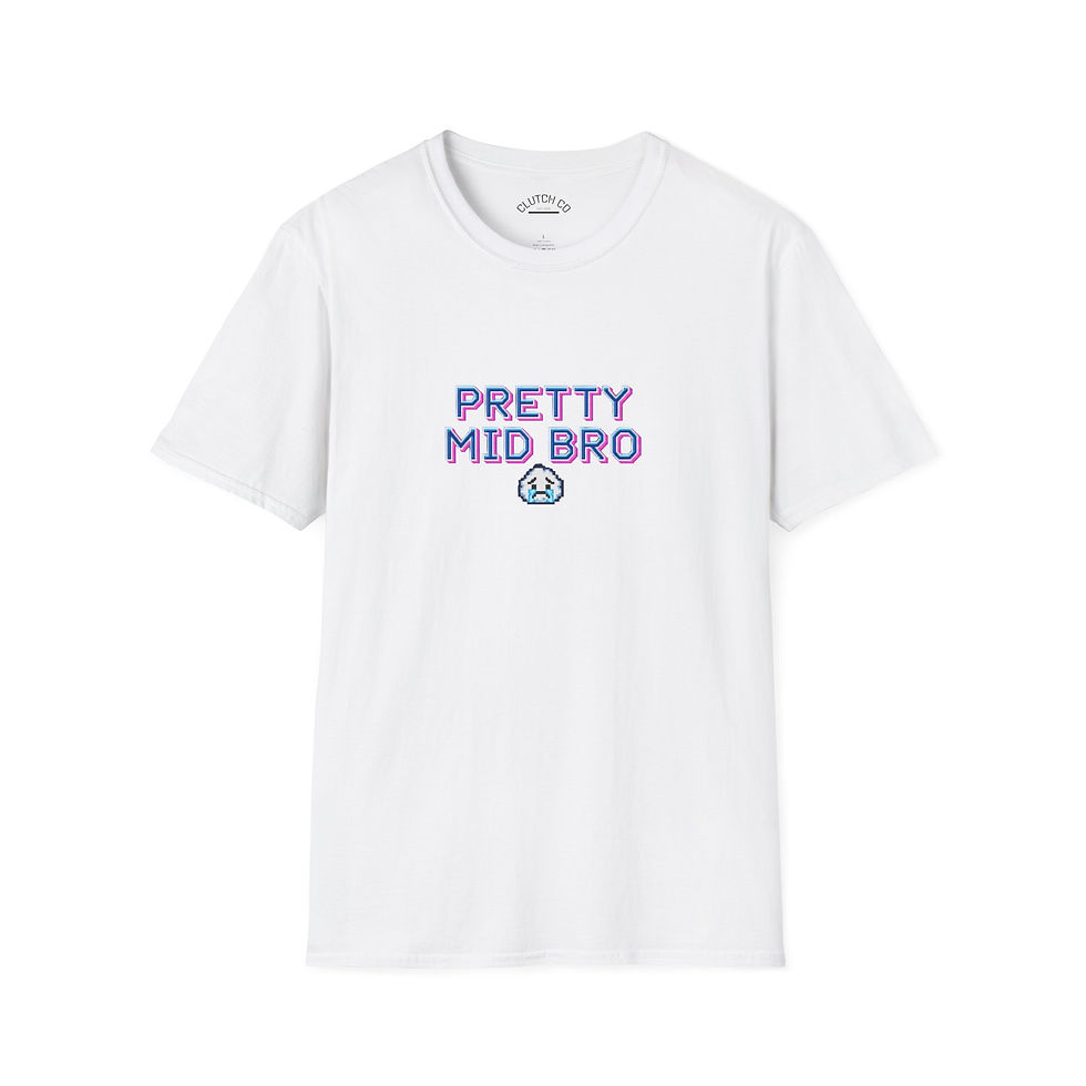 Pretty Mid Bro T-Shirt — Retro Text Graphic Tee