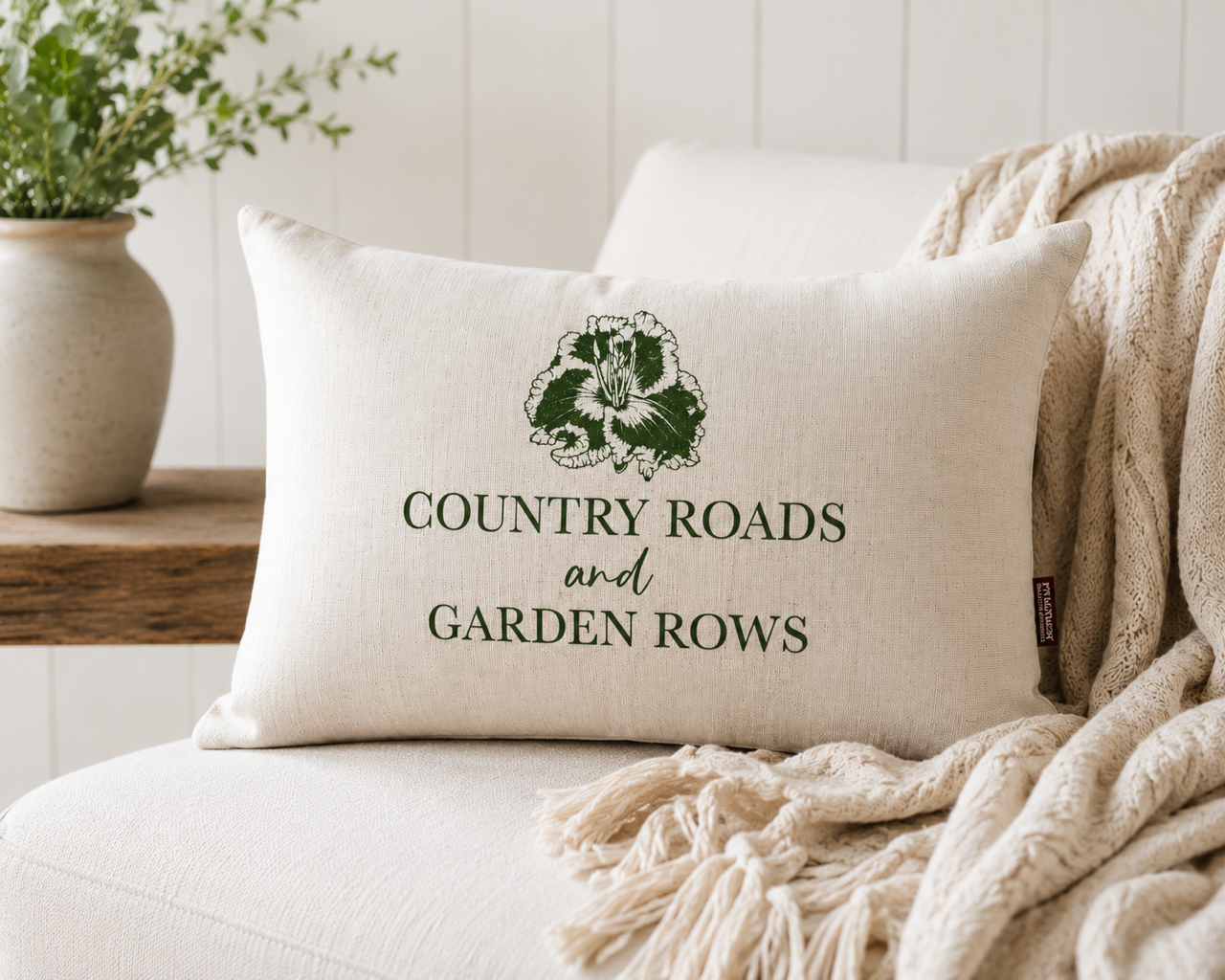 Country Roads and Garden Rows Throw Pillow