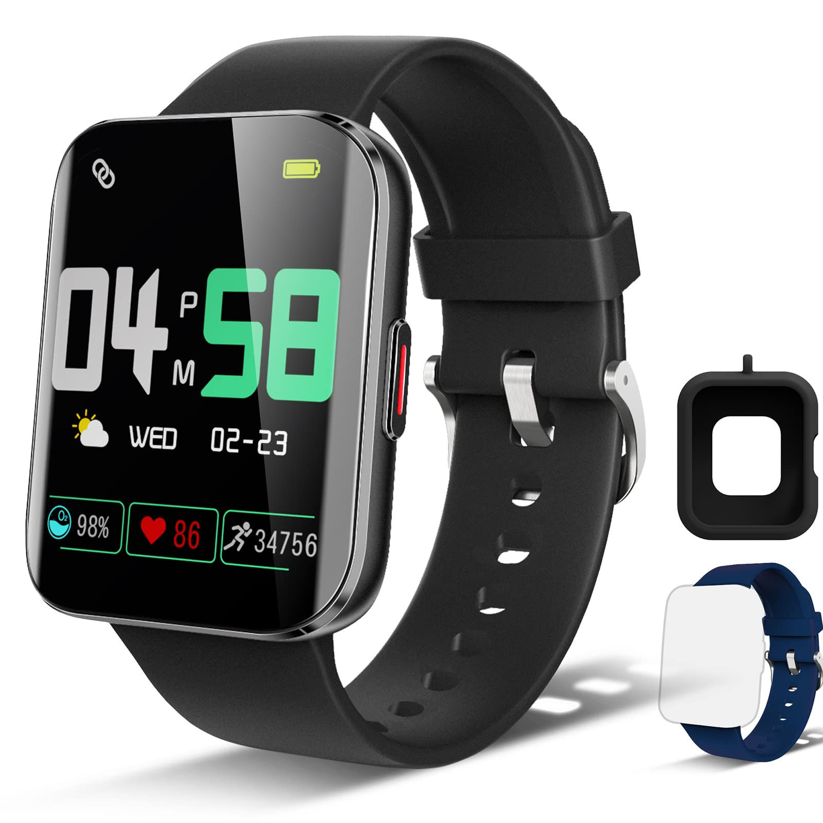 Cattle Herder Smart Watch for Android Phones Smart Watch for Men Women 1.69" Cur