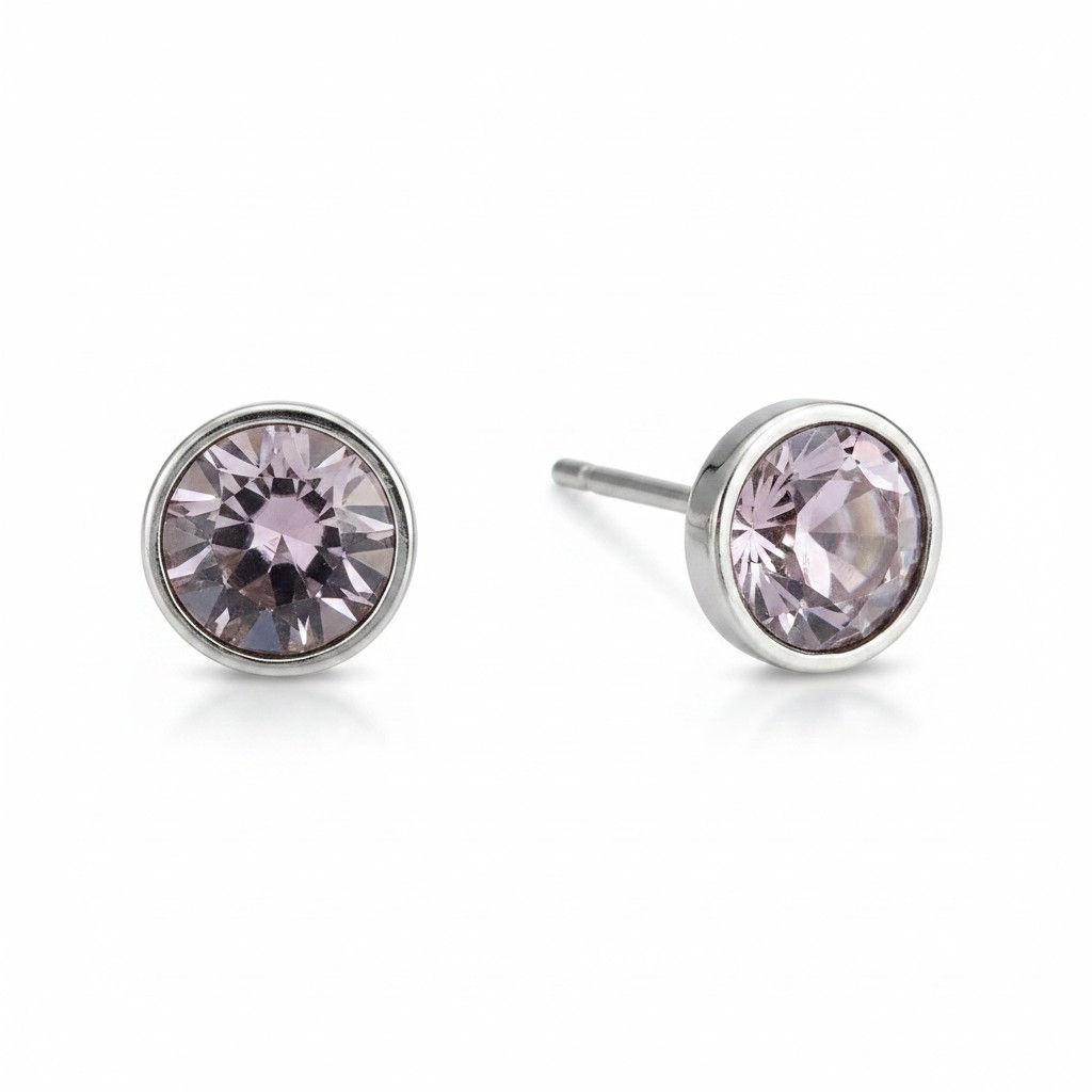 ARETES PUNTO DE LUZ LILA