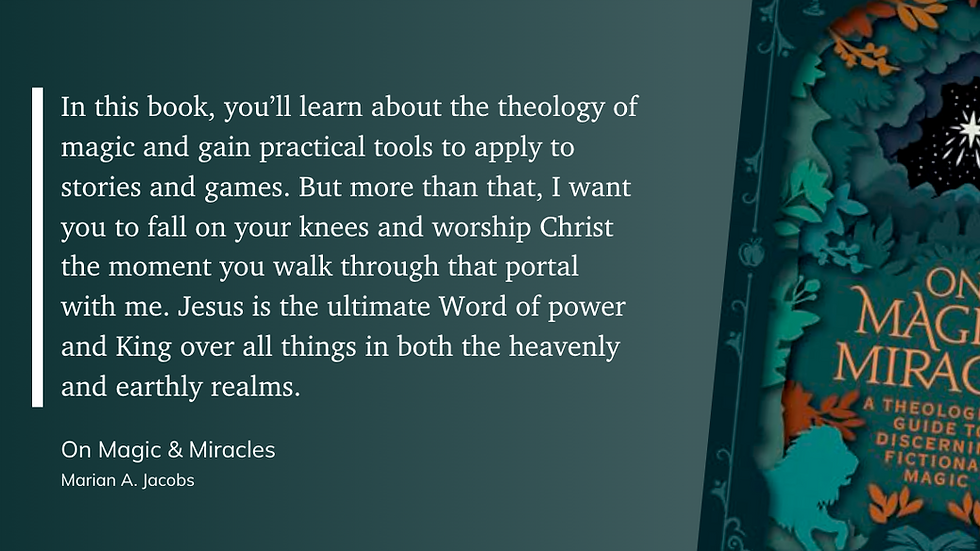 quote from On Magic & Miracles by Marian Jacobs