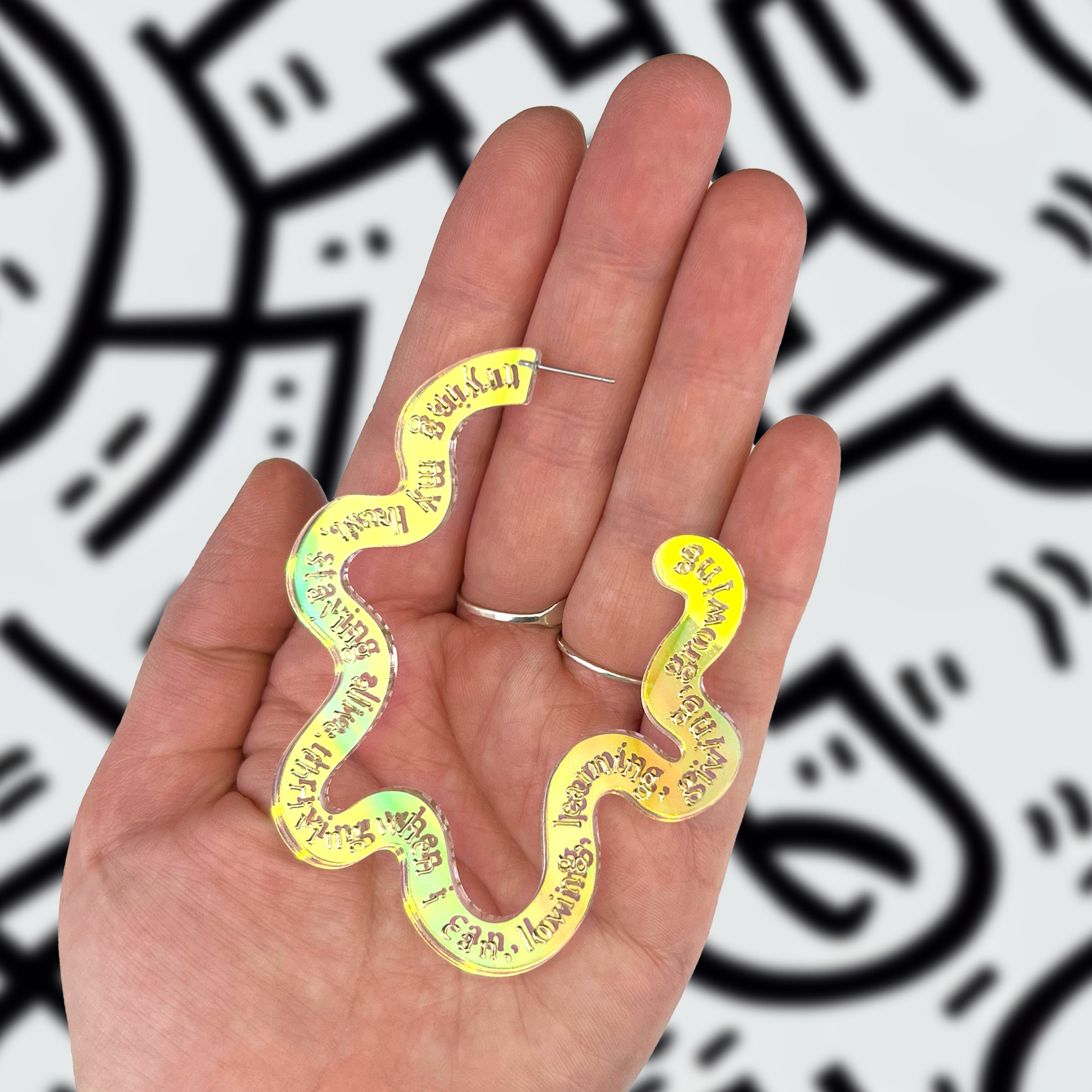 Loving, Learning, Giving, Growing Squiggle Hoops