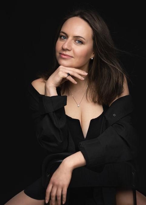 woman portrait on black