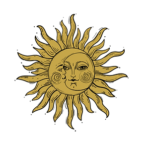 Symbolische afbeelding van zon en maan – hemelse inspiratie voor het yurt retreat