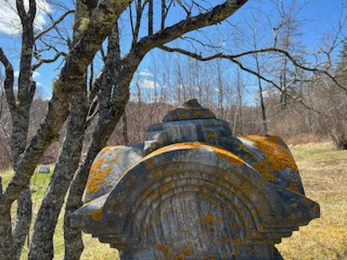 Rocky coastline with ocean waves crashing against the shore under a blue sky at Hamilton Cove.