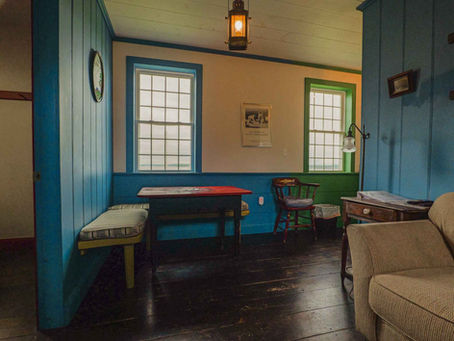 Living room with couch and tables