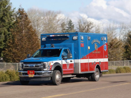 Ambulance driving on the road