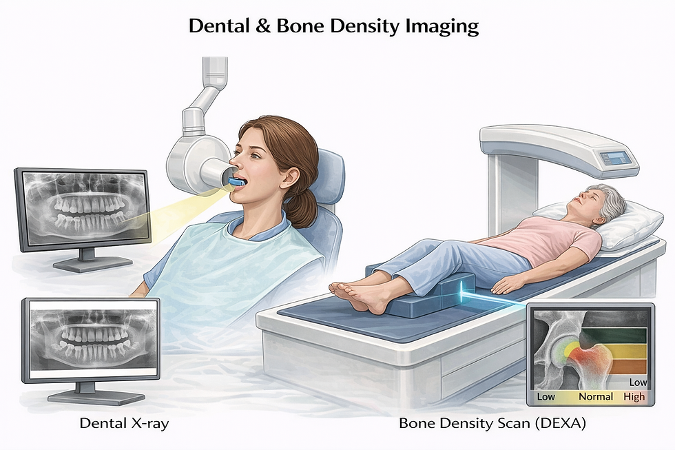 X-Ray Dental & Bone Density Imaging is used for determining the bone density and dental condition