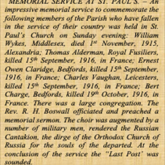 Extract from the Hertfordshire, Hemel Hempstead Gazette and West Herts Advertiser 11th Nov. 1916 (©David Logan 2021)
