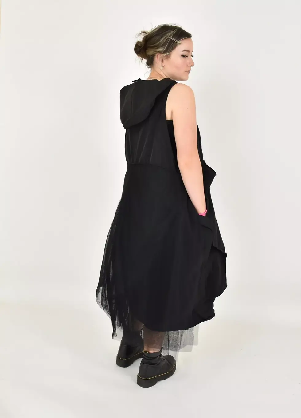 Thumbnail: CREARE ''PRIM' tulle Structured Asymmetric Dress