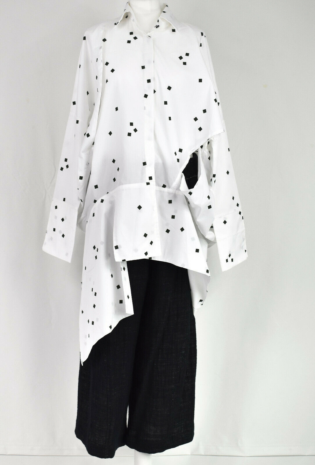 CREARE 'COMBOO' White & Black Shirt Dress