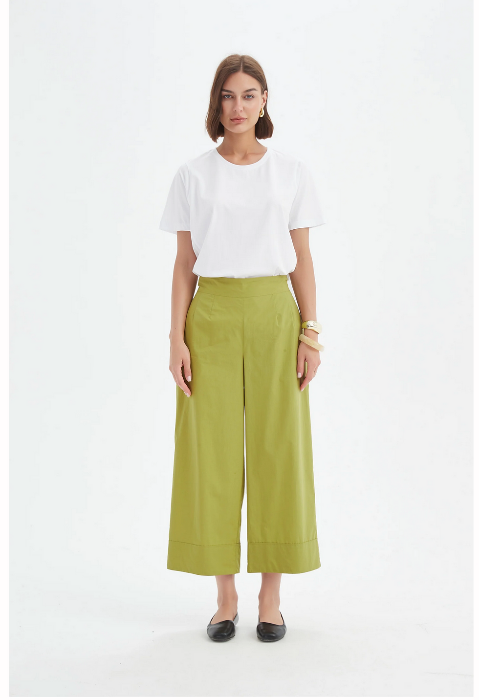 Thumbnail: Tirelli Lyocell/cotton pants in Charteuse