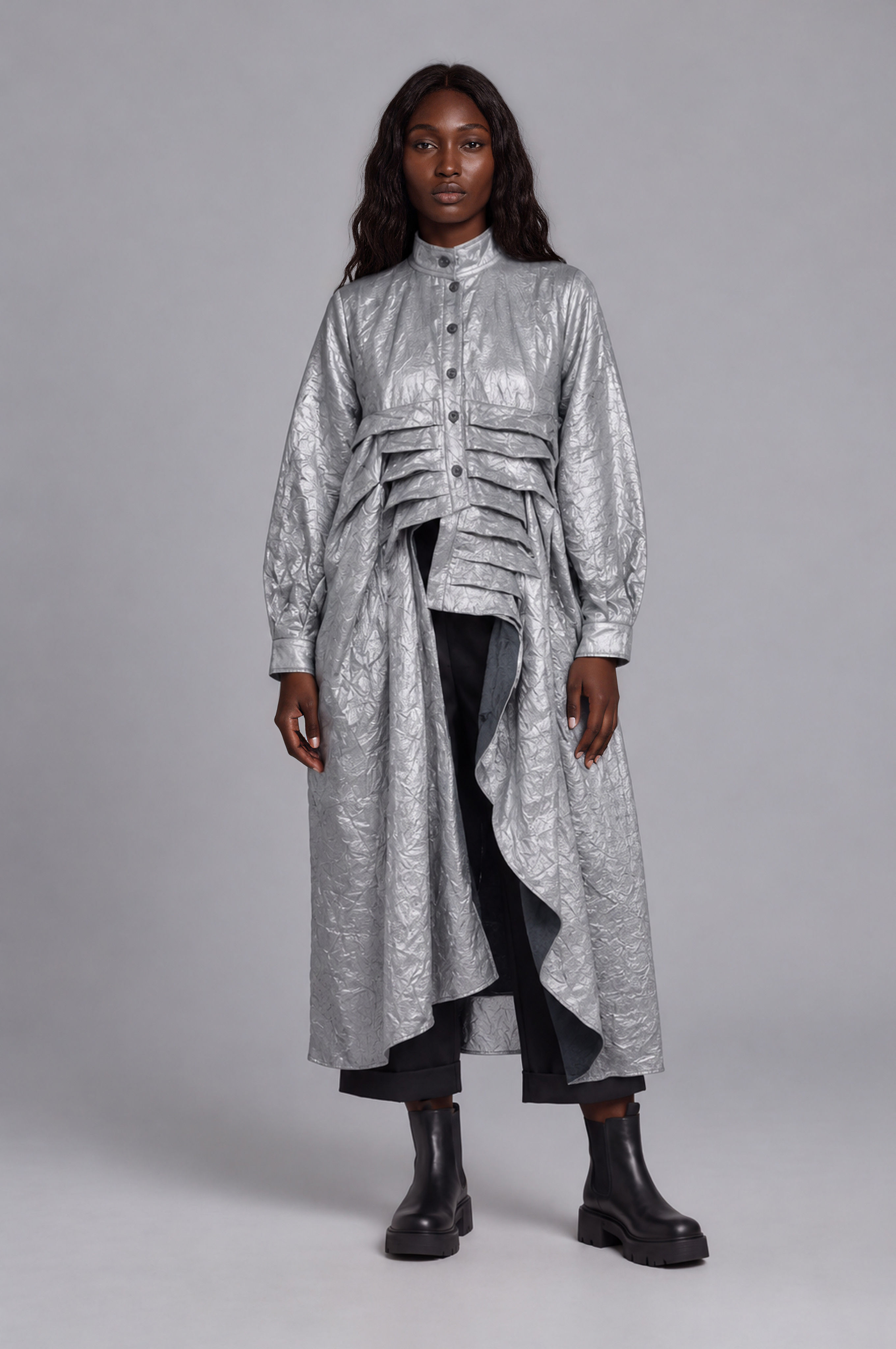 WendyKei METALLIC PLEATED JACKET