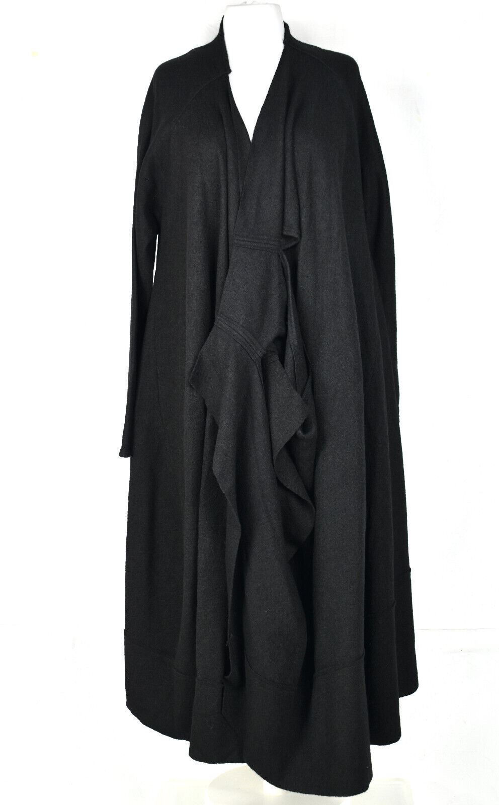 CREARE 'Waterfalls' Boiled Wool Asymmetric Long Coat