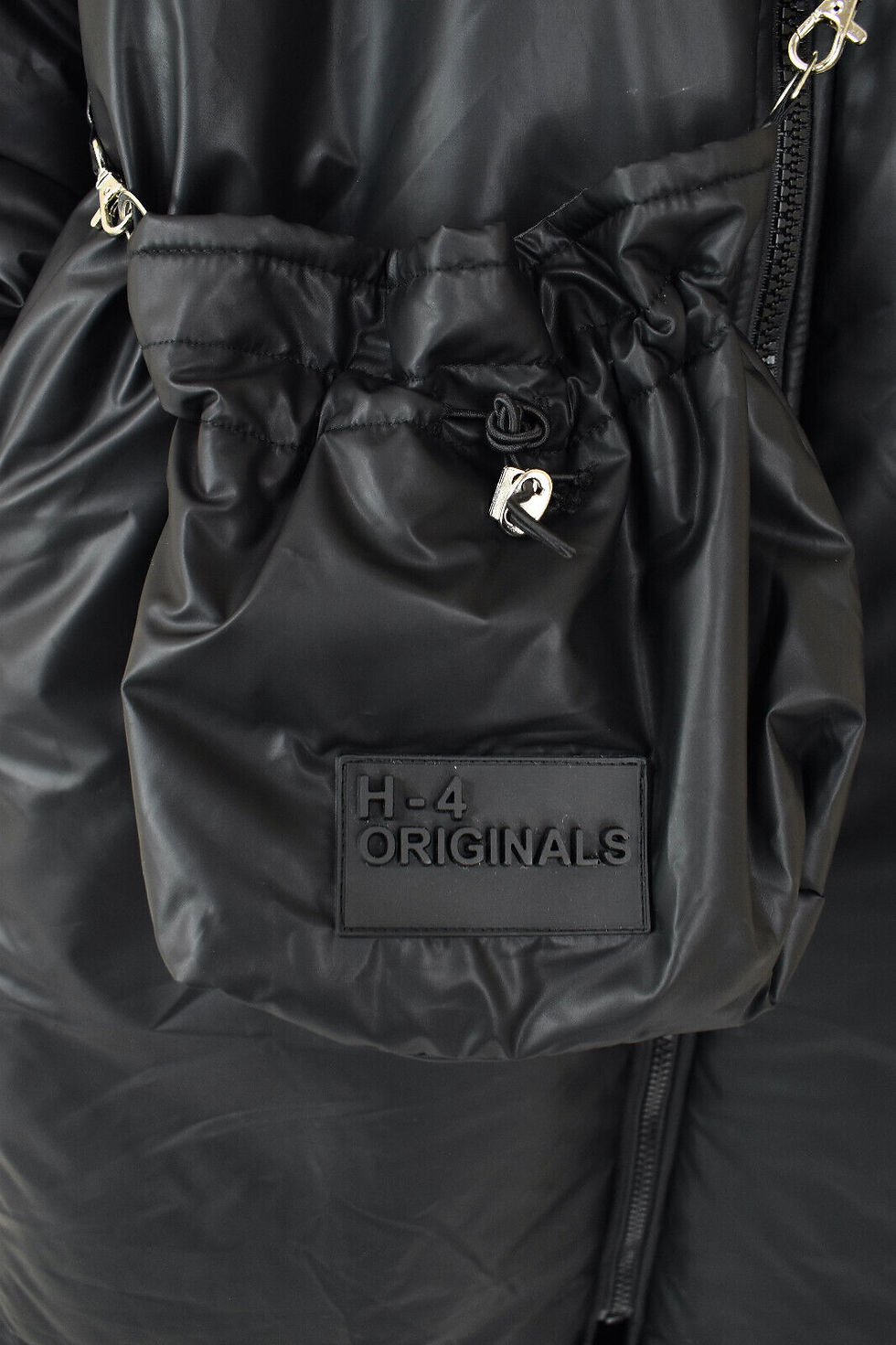 Thumbnail: CRAZY H4 black semi padded swing coat & bag