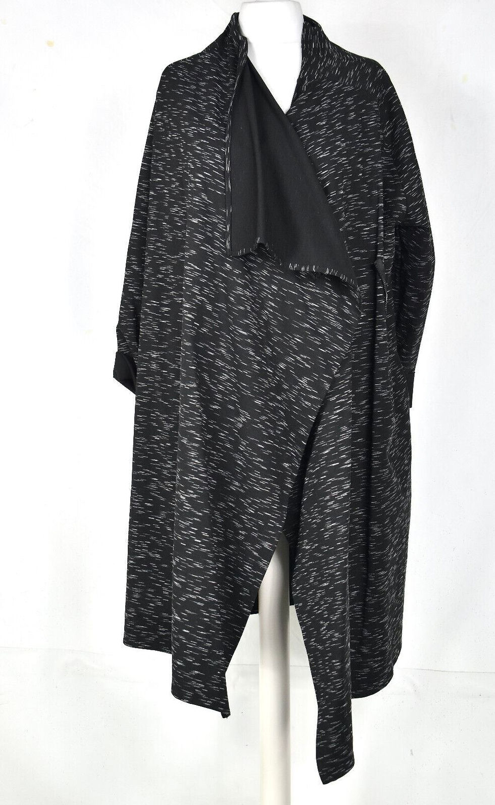 Thumbnail: CREARE 'millie' Asymmetric Black & White Splash Zipper Coat