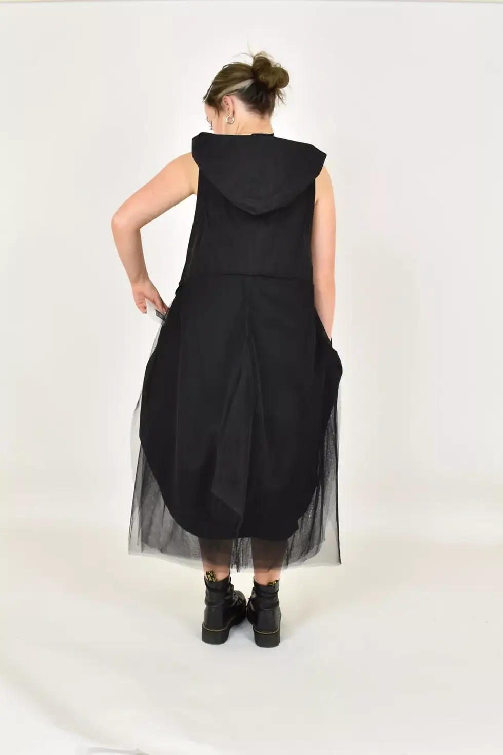 Thumbnail: CREARE ''PRIM' tulle Structured Asymmetric Dress