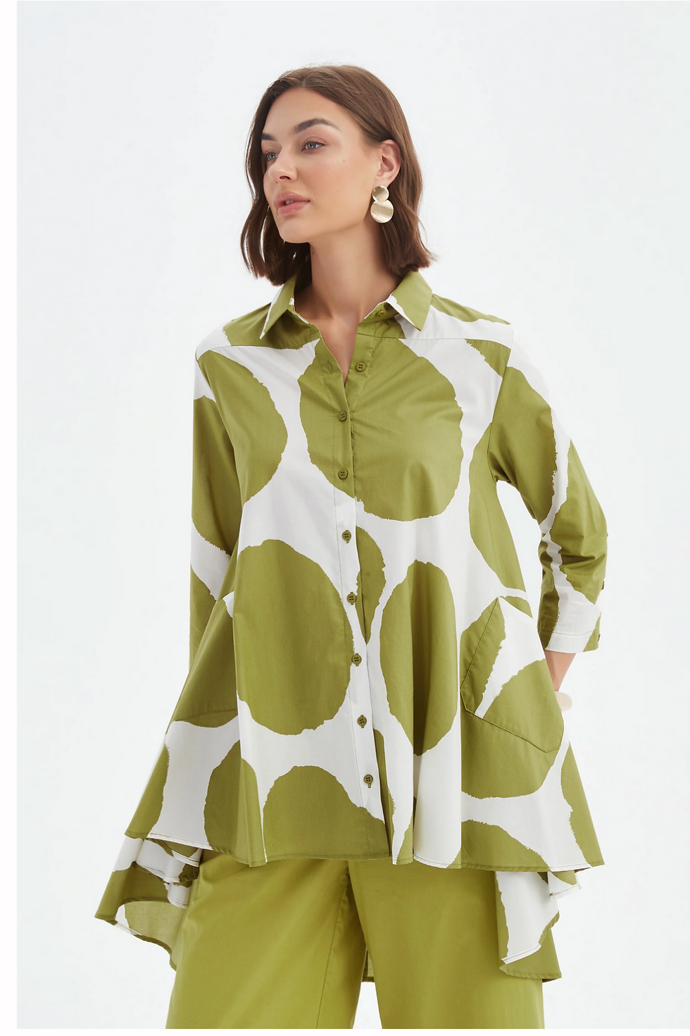 Thumbnail: Tirelli Charteuse /white swing jacket/shirt in crisp cotton