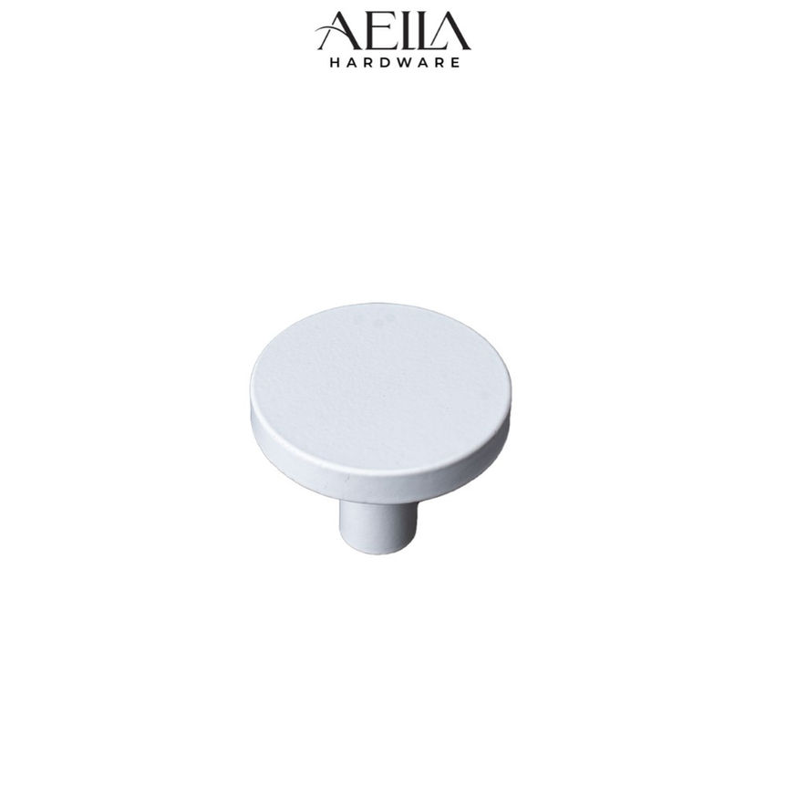 ลูกบิดกลมสีขาว AELLA HARDWARE สวยงาม บานพับข้อเสือสีเงิน สำหรับการตกแต่งภายใน