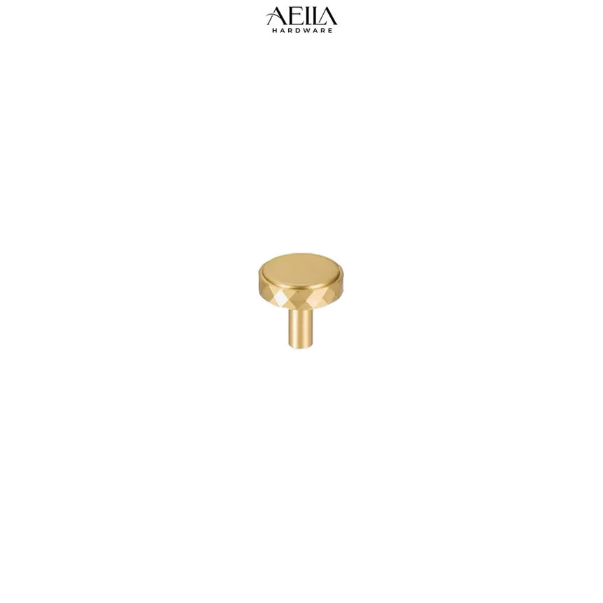 AELLA HARDWARE, gold cabinet knob, simple design, for doors and drawers.