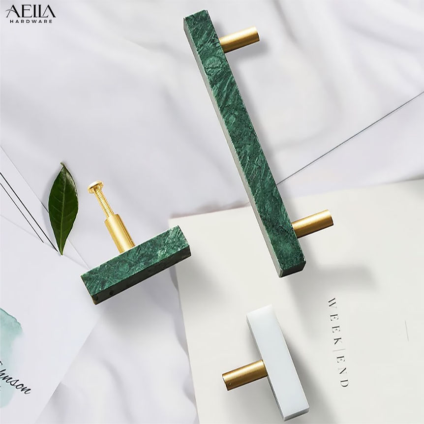 มือจับสีเขียวลายหินอ่อน, AELLA HARDWARE, บนกระดาษ, สวยงาม, พร้อมใช้งาน