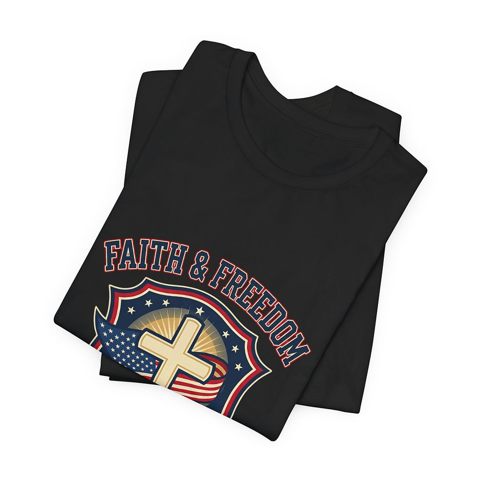 Thumbnail: Faith & Freedom Cross Tee | Patriotic Faith-Based July 4th Vintage Americana