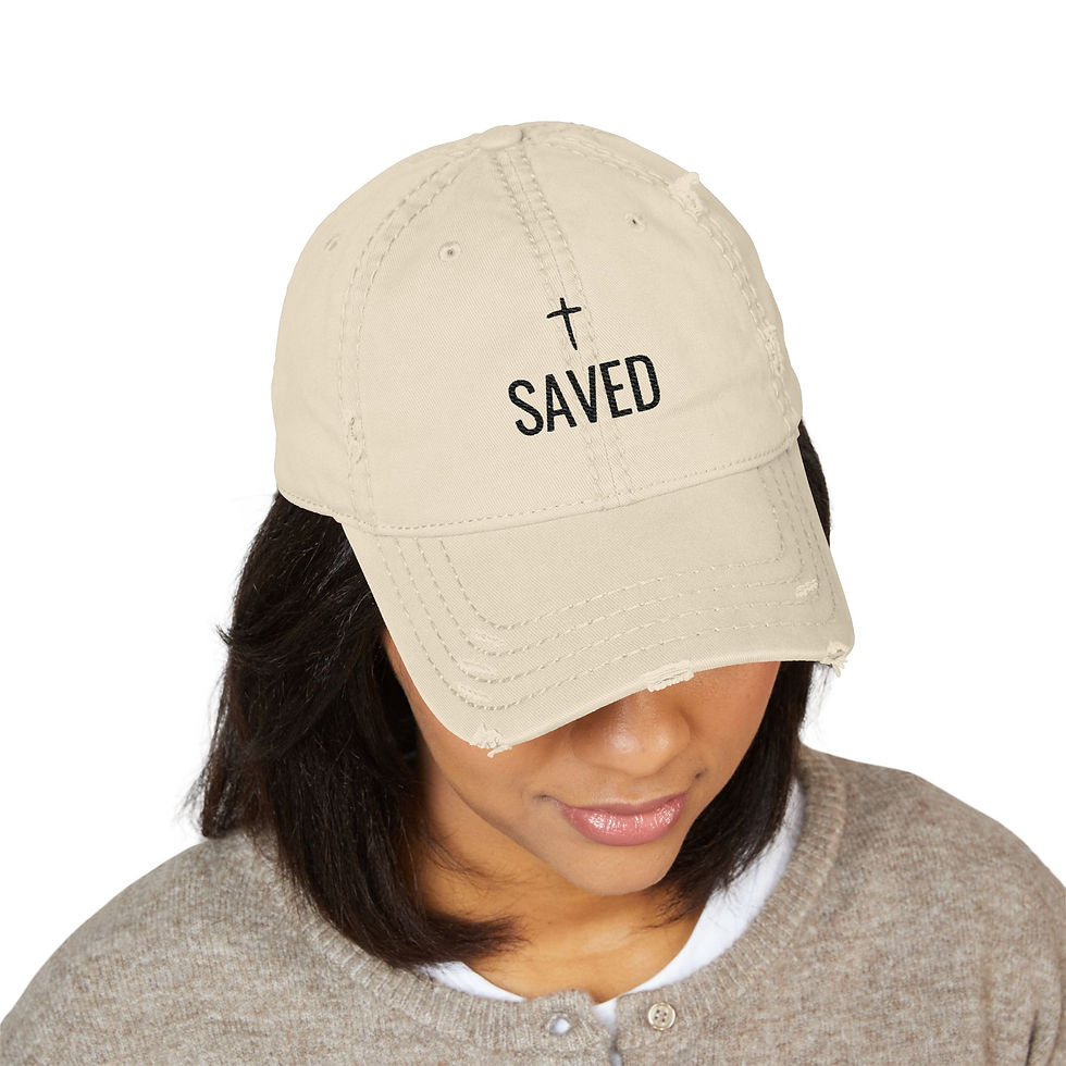 Thumbnail: Distressed Dad Hat - Saved Design