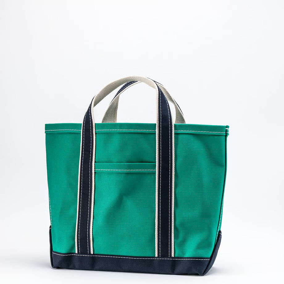 WORKERS|Deluxe Pocket Tote Bag (Green x Navy, Short Handle)