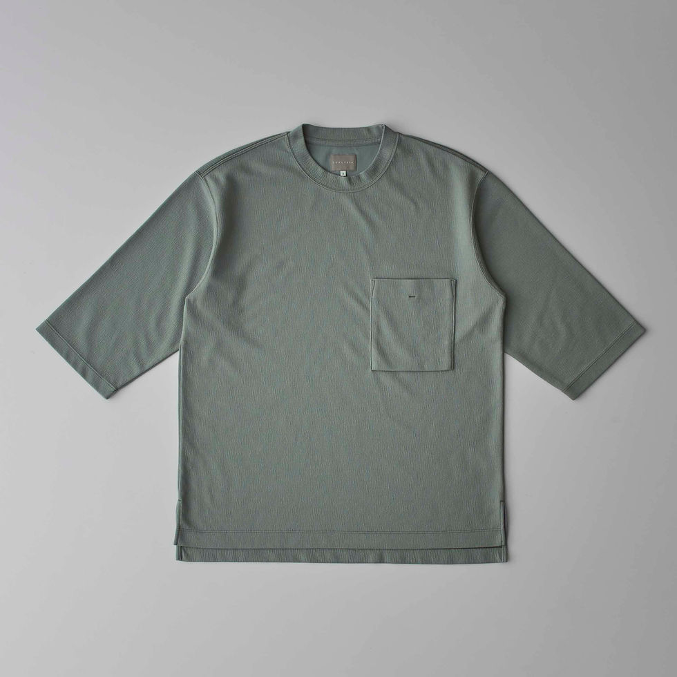 Curly & Co.｜CRAPE DOUBLE-KNIT TEE クレープダブルニットTシャツ｜Q/S｜SAGE