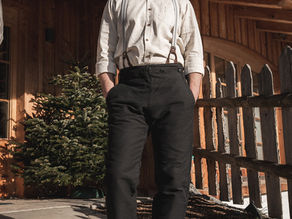 1932 Surveyor Shirt Natural Whiteの着用画像