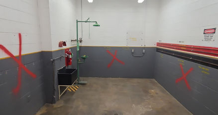 Ongoing construction inside Helena Disaster Warehouse interior