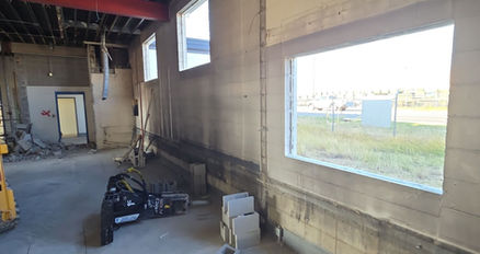 Construction phase during Helena Disaster Warehouse renovation