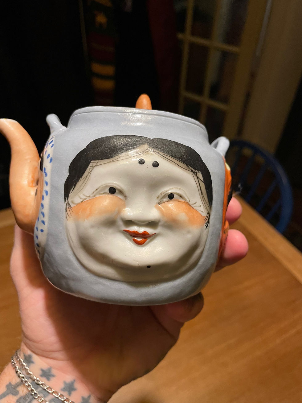 Миниатюра: Japanese Meiji period teapot. Lucky 5 faces. 