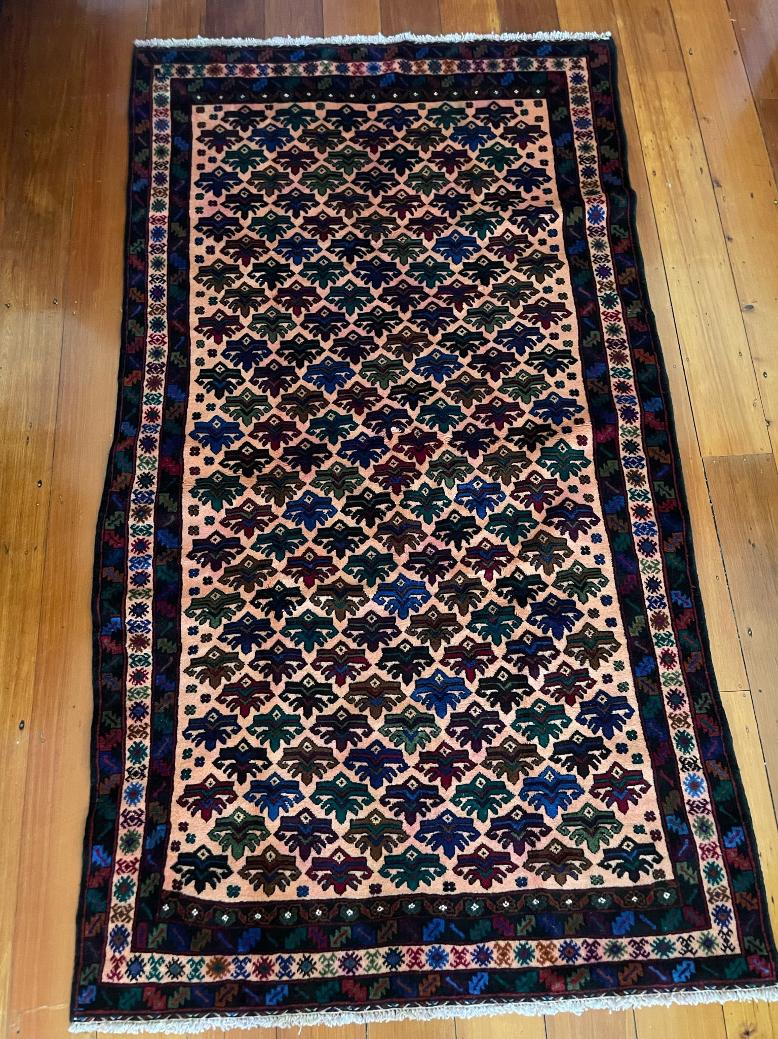 •868• 218x121cm. Finely Knotted, very high quality Afghan Baluch Rug