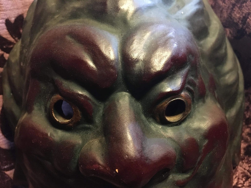 Miniatura: •11• 27x26cm Vintage Pottery Hannay Mask (chipped on hair) 