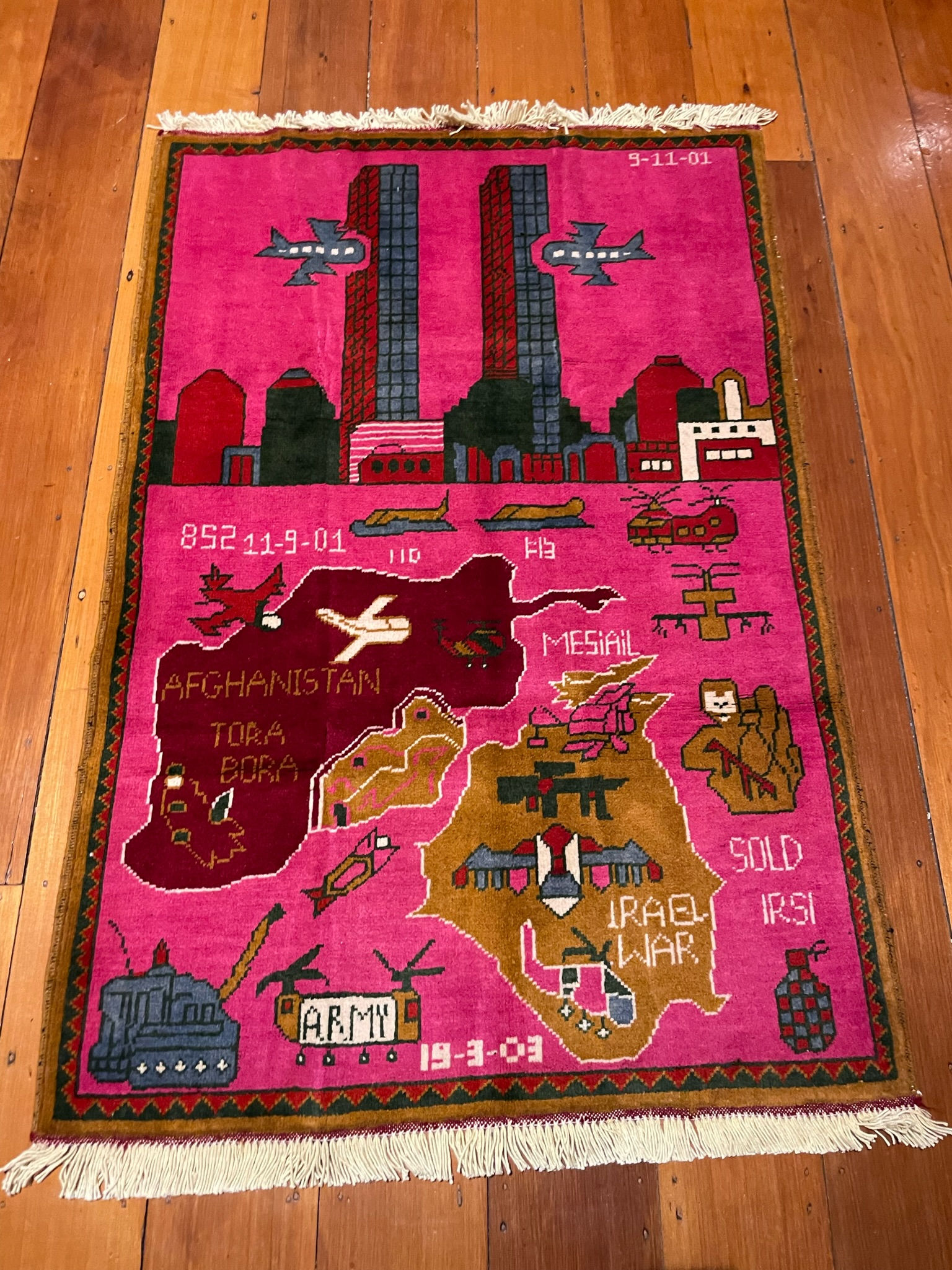 •1013• 125x81cm Large Pink 9/11