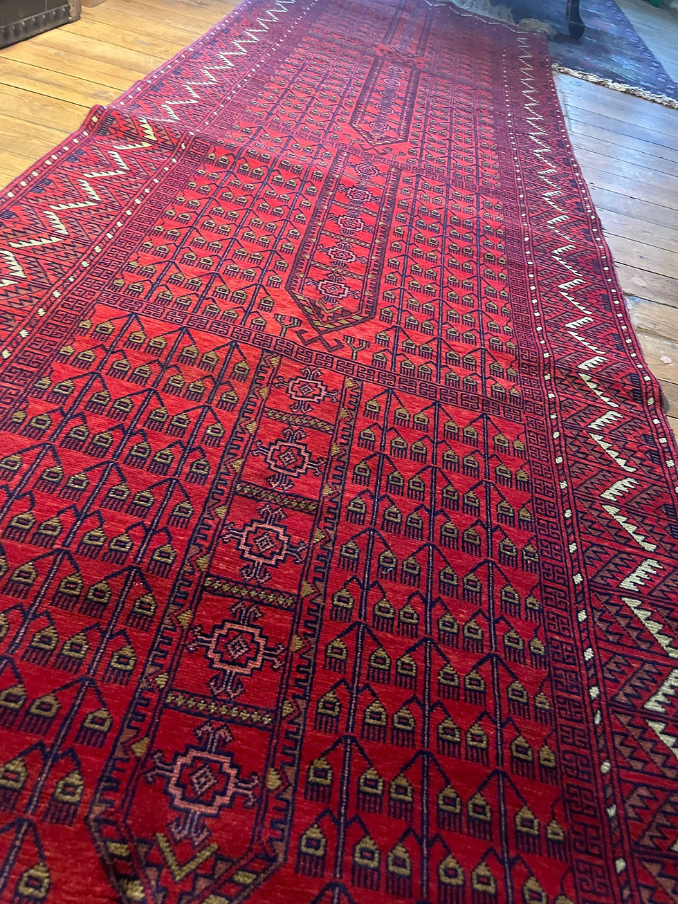 サムネイル： •563• 302x84cm Pink Large Beautiful Finely Knotted runner