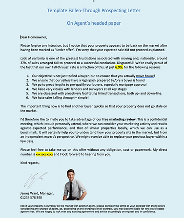 Sample estate agency template letter
