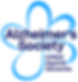a blue five petaled flower with the words Alzheimers Society