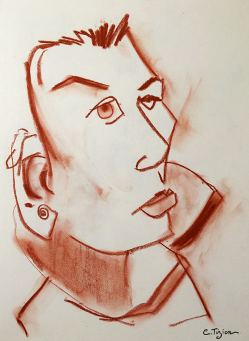 Dessin à la sanguine.©TIZIEN