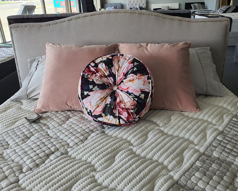 Thumbnail: Hollie Bed Frame with Silver trimmed headboard