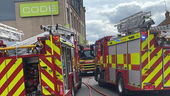 Firefighters tackle blaze in student block here in Leicester.