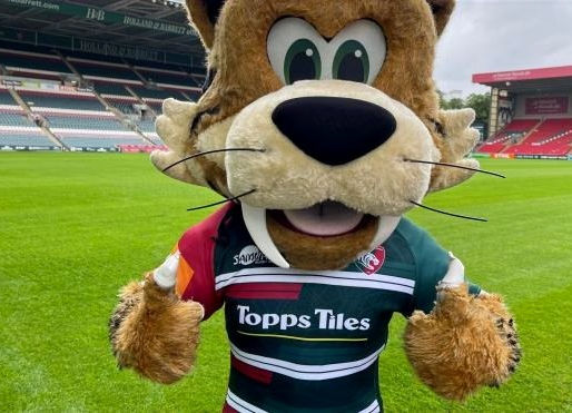 Welford the Leicester Tigers mascot heading to Charnwood Museum to meet a famous stripy friend