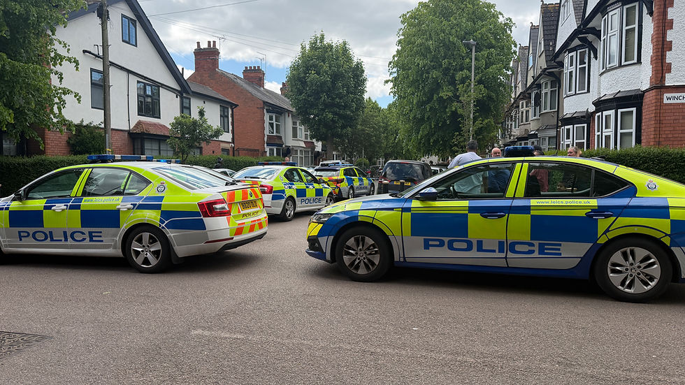 Police cordoned off street in the Westcotes area of Leicester