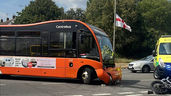 Major Road closed after collision involving a bus and motorbike