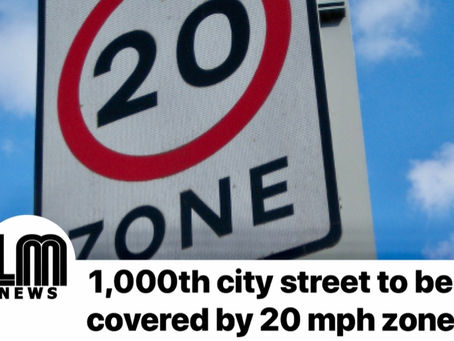 Work completed on 1,000th city street to be covered by 20 mph zone
