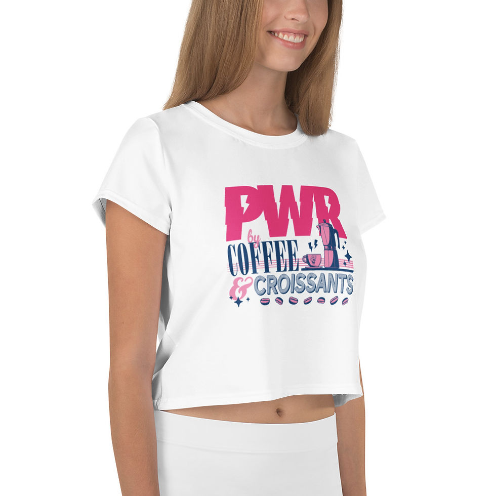 Thumbnail: PWR by Coffee & Croissants - Womens Crop Tee